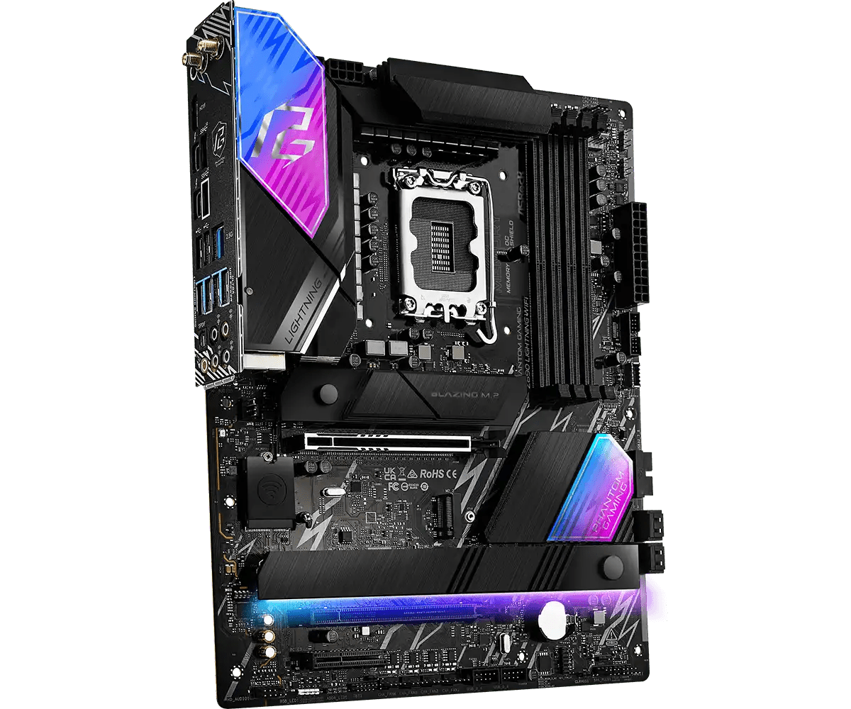ASRock PHANTOM GAMING Z890 Lightning WiFi LGA1851 Socket Gaming Motherboard - Vektra Computers LLC ASRock PHANTOM GAMING Z890 Lightning WiFi LGA1851 Socket Gaming Motherboard - Vektra Computers LLC